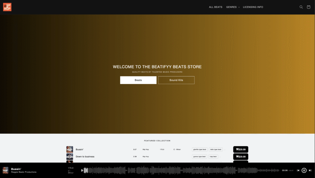 Beatifyy Pro Template: Sell Beats on Shopify 8 Screenshot 2025 05 05 at 10.11.37