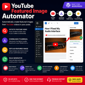 YouTube Featured Image Automator for WordPress